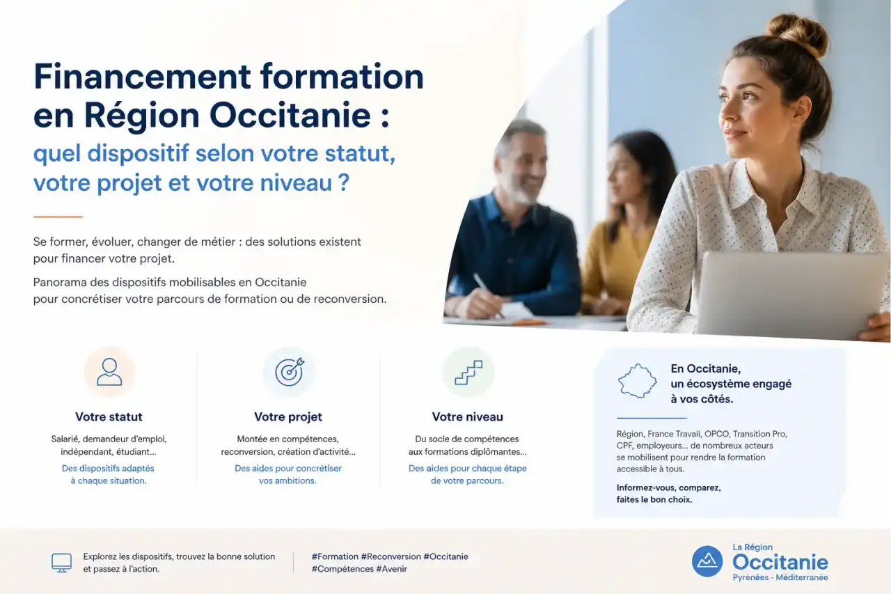Financement formation en Région Occitanie : quel dispositif selon votre statut, votre projet et votre niveau ?